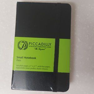 Piccadilly Small Plain Notebook NWT Black Hardcover